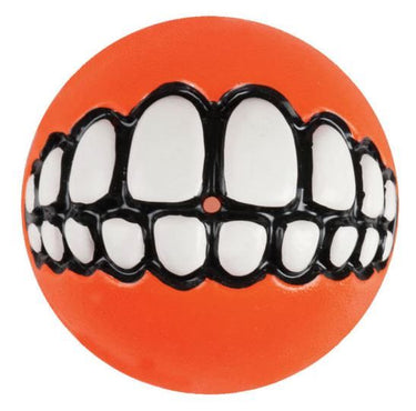 Rogz Grinz Ball Dog Toy - ORANGE M